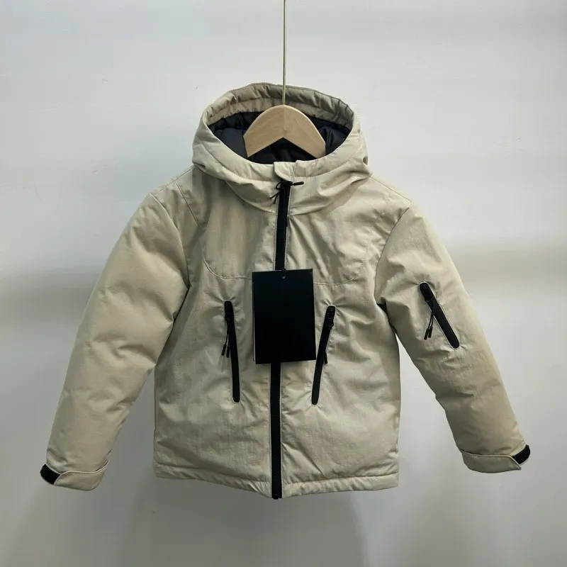 Jaqueta infantil com capuz quente, casaco confortável para meninos, roupas de moda ao ar livre, casaco movimento parka, casual, outono e inverno, Y2K