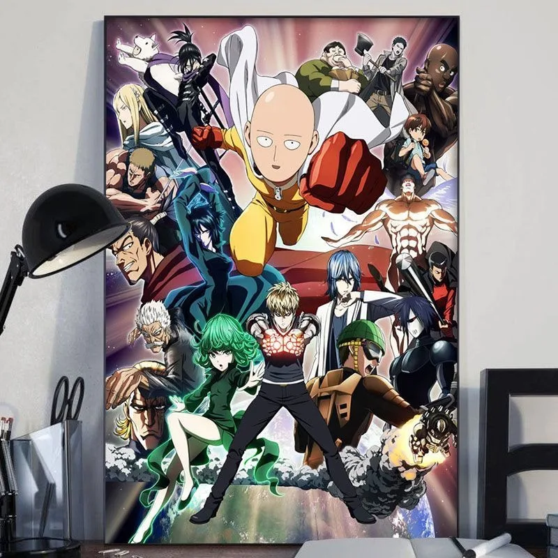 Anime One Punch Man Unframed Canvas HD Poster Wall Decor for Bedroom Dorm Living Room Game Room and Home - view 3