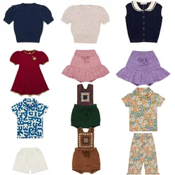 M&P Brand 2026 New Summer Kids Knit Short Sleeve T Shirts and Shorts Skirts Clothing Sets Baby Toddler Cotton Tees Tops Clothes