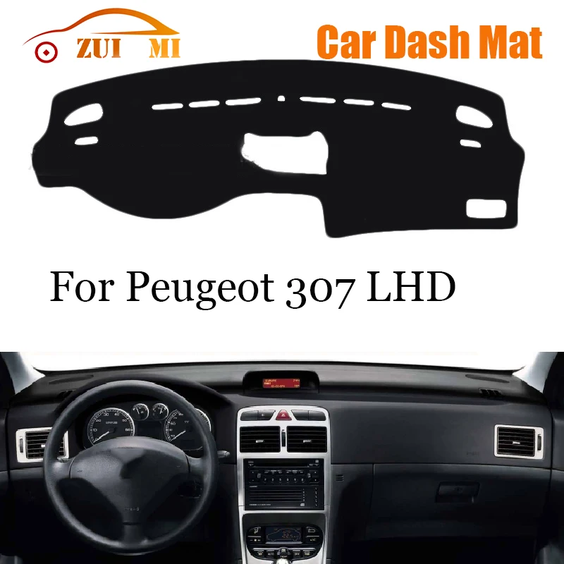 ZUIMI Dashboard Cover Dash Mat Dashmat For Peugeot 307 206  LHD RHD Dash Board Cover Pad Sun Shade