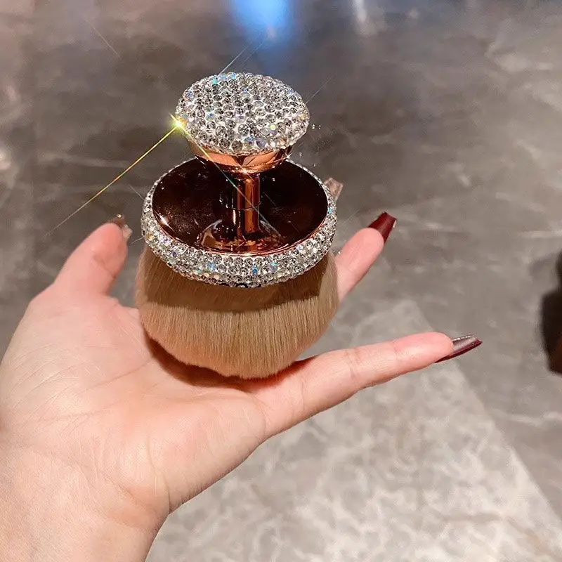 Diamond-Encrusted Extra-Large Loose Makeup Brush Ultra-Fine Soft Nail Dust Brush Honey Design Cleaning Brush