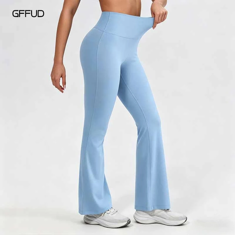 Yoga Bell-bottoms Women High Waisted Bootcut Pants Naked Feeling Tummy Control Butt Lifting Gym Dance Trousers Casual Fitness
