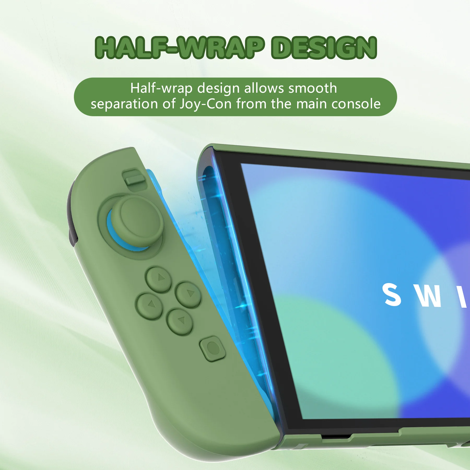 PlayVital Solid Color Protective Case for Nintendo Switch 2, Anti-Scratches Hard Shell Dockable Grip Cover with Foldable Stand 3