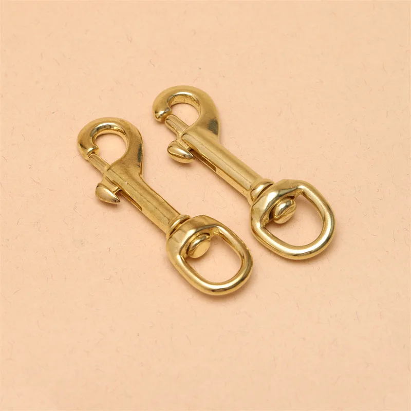 1pcs Solid Brass Swivel Bolt Snap Hook Swivel Eye Trigger Clasps for Leather Craft Bag Pet Dog Rope Leash Clips