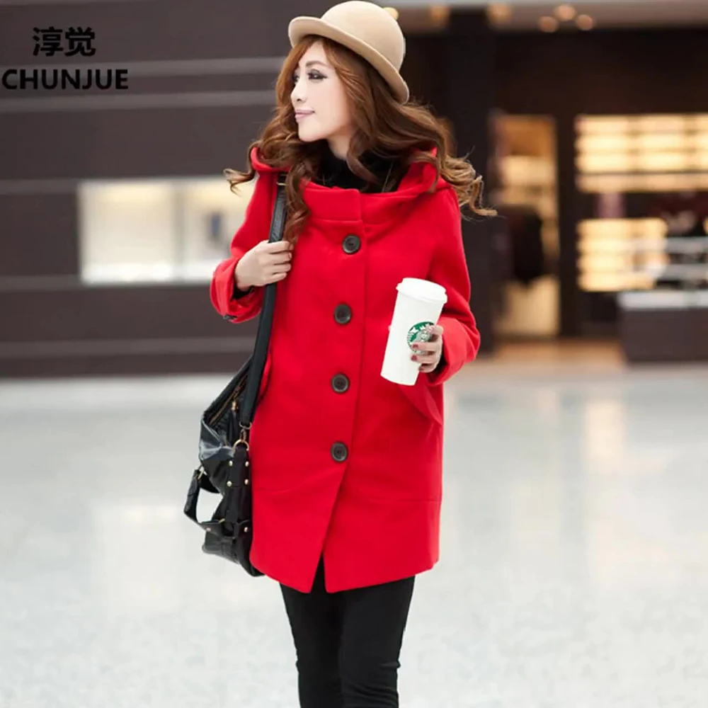 Women\'s Coat Woolen Jakets Autumn Winter Plus Size Women\'s Jacket Wool Coats Warm Fashion Korean Style Clothing Outerwear Tops