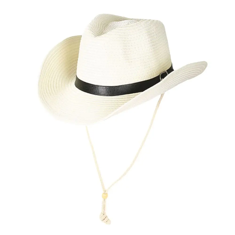 

Fashion UV Protection Western Cowboy Hat Wide Brim Breathable Sun Hat Travel Casual Straw Cap Men Women
