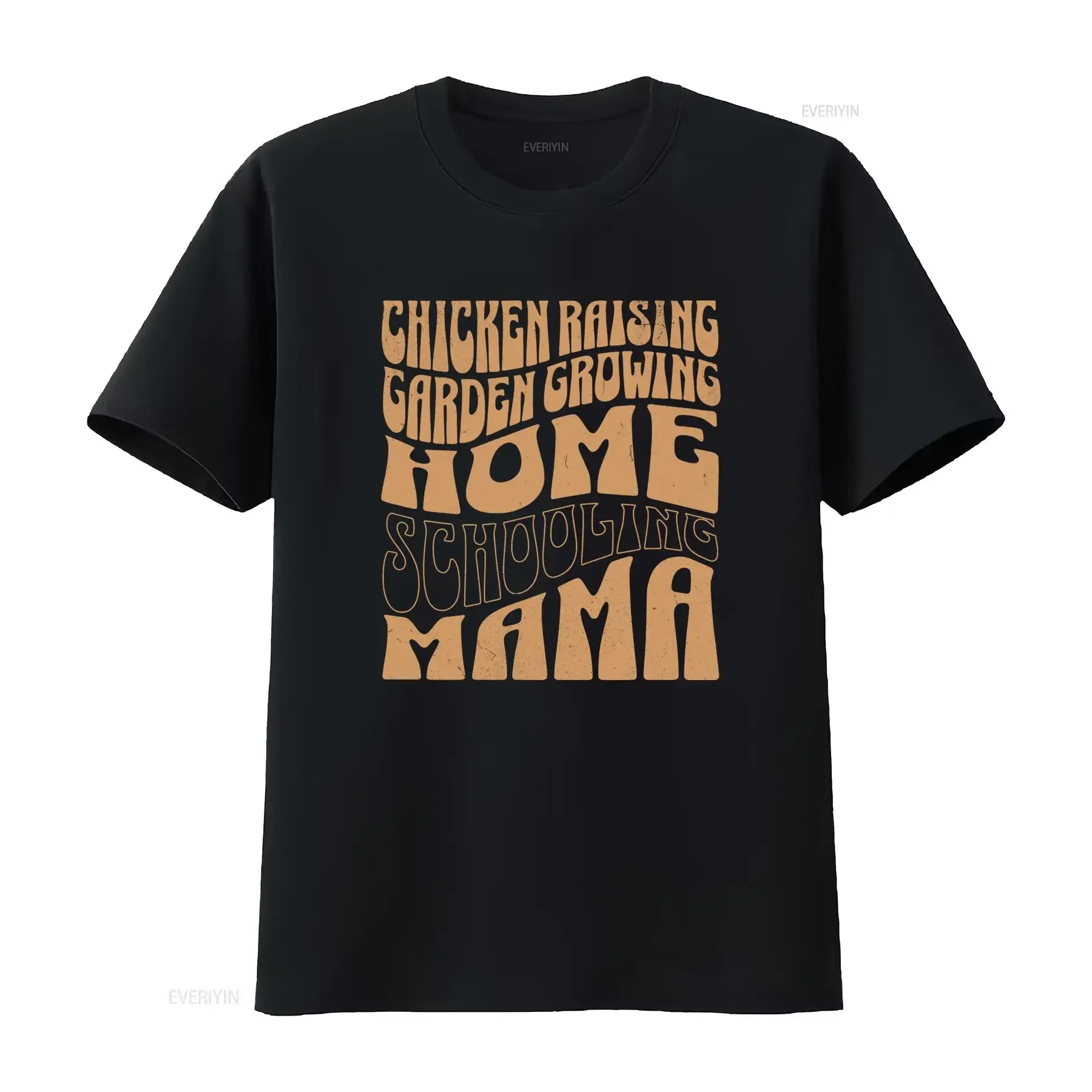 Retro Homeschool Mama Chicken Raising Garden Slogan Print Casual T Shirt vintage Washed homme designer clothes Stretched Unisex
