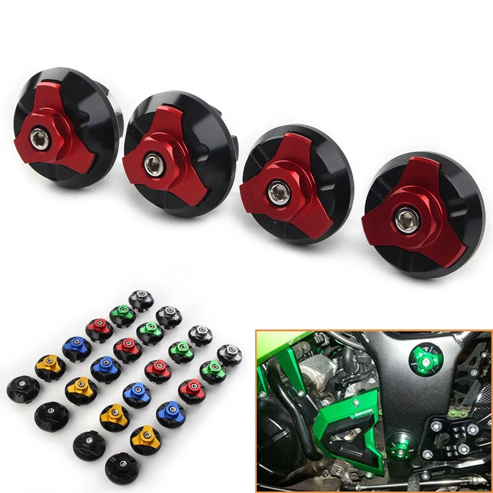 4Pcs Motorbike Frame Hole Cap Cover Plug Low & Up For KAWASAKI Ninja 250 250R 300 ZX250 ZX300R 2013 2015 2016 2016