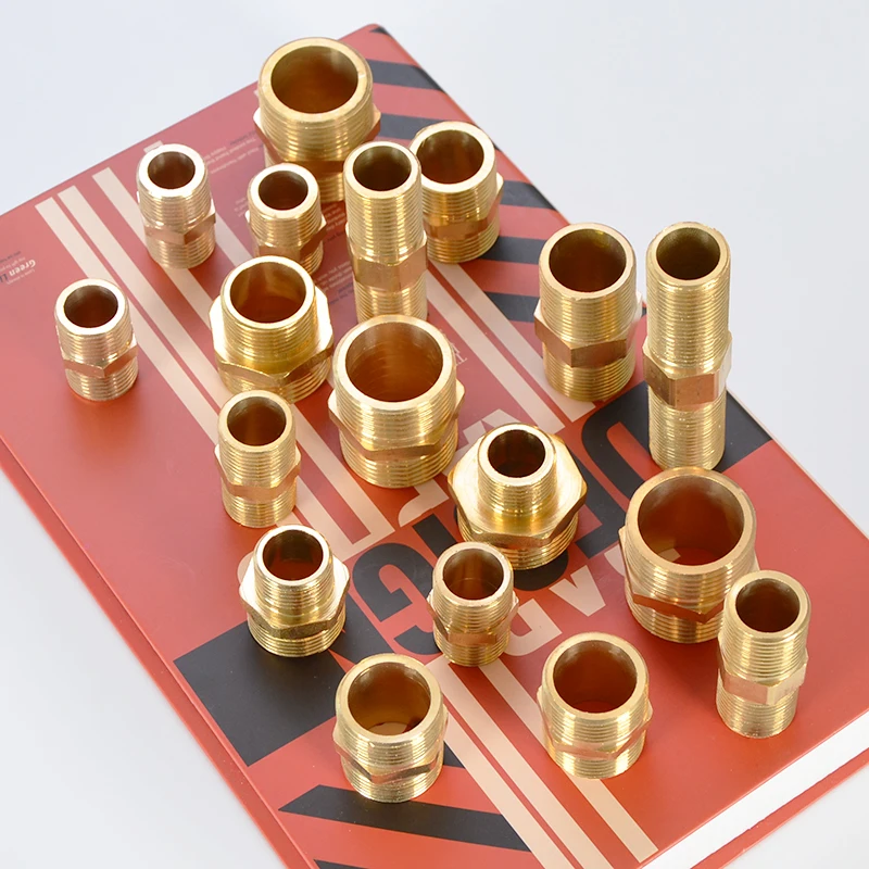 Brass Double External Thread Direct Extension Pipe 4 Points 6 Points 1 Inch Reducer Connector for Water Inlet Fittings.