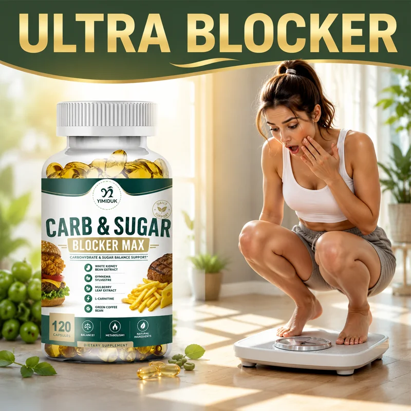 Carb & Sugar Blocker Supplement, with White Kidney Bean Extract, Aids Digestion and Metabolism Booster, Support Immune Health
