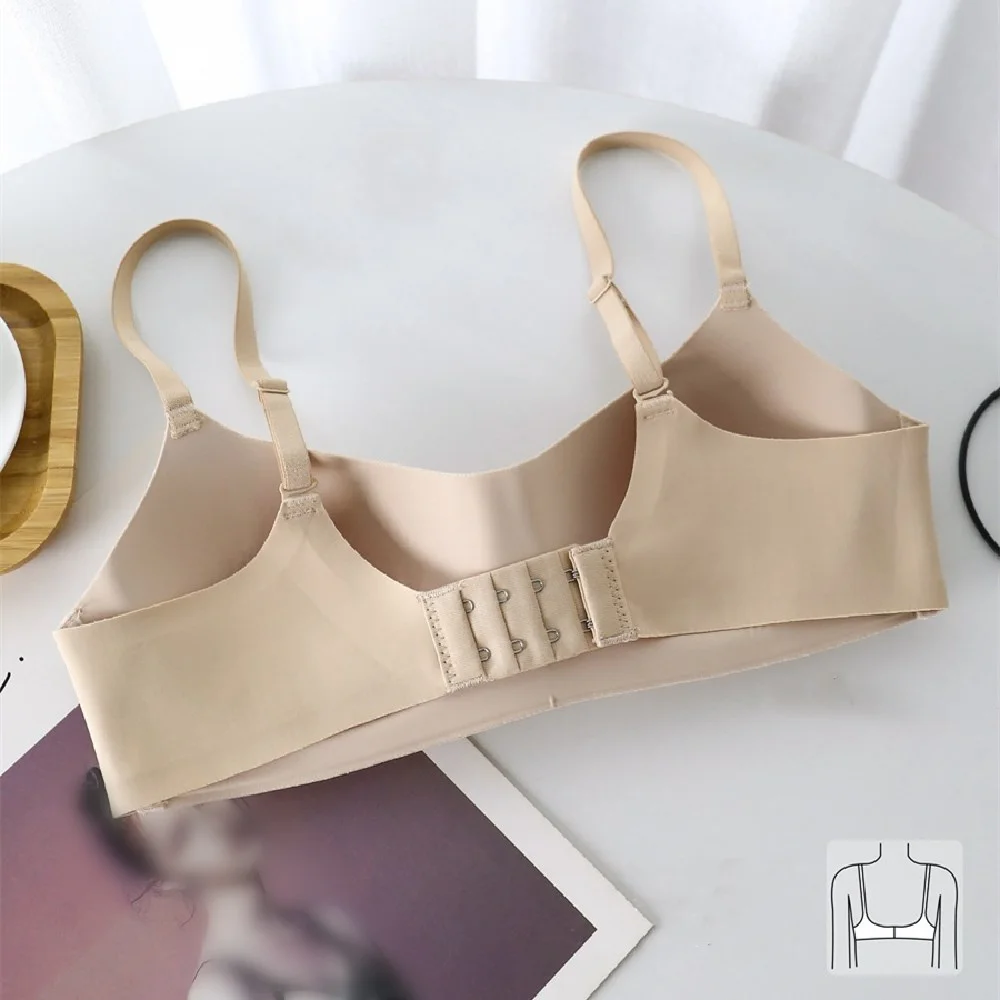 Thin Seamless Women\'s Underwear Wireless  Push-Up Bra For Small Breast Solid Color Comfort Female Lingerie Adjustable Strap Bras