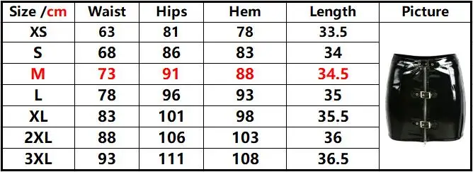 Women Black Soild Adjustable Keyhole Zip High Waist Slim Glossy Latex PU Leather Mini Bodycon Skirt Rave Party Clubwear Costume