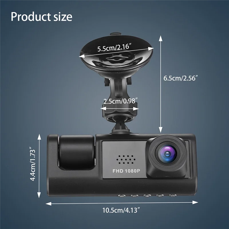 Car DVR HD 1080P 3-Lens Inside Vehicle Dash CamThree Way Camera DVRs Recorder Video Registrator Dashcam Camcorder