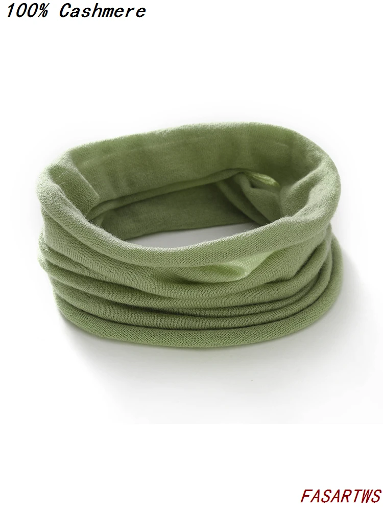 100-カシミヤニットスカーフ冬の新女性固体ソフト暖かいスカーフネック暖かさスカーフガールスカーフレディース屋外-o-リングスカーフ