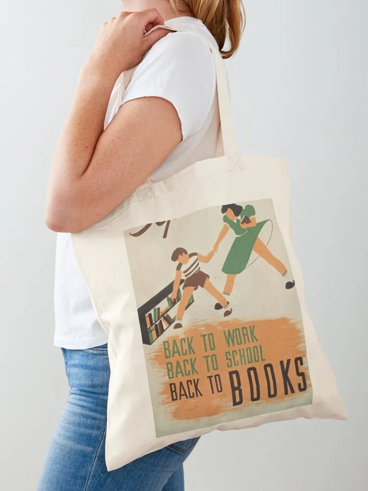 

September, back to books! - Vintage poster Tote Bag shopping bag Handbags ecological bags tote bag screen
