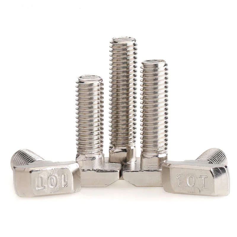 10pcs M5 M6 M8 Hammer Head T Bolt Screw EU Standard 20 30 40 45 T-Slot Bolts T-type Nuts Special For Aluminum Profiles