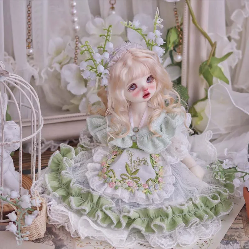 1/6 BJD Puppenkleidung Prinzessinnenkleid-Set Maiglöckchen-Blumenrock 30cm Niedliches Dienstmädchenkleid DIY Anziehpuppen-Kleidungszubehör – Detail 1