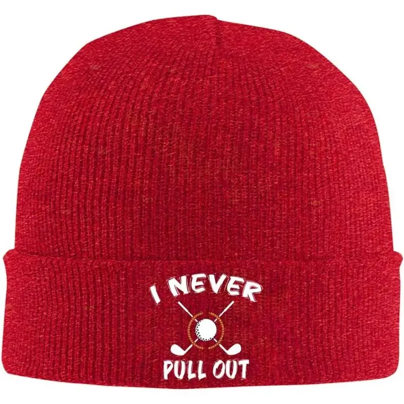 I Never Pull Out Golf Knit Beanie Unisex Winter Warm Acrylic Skull Cap for Outdoor