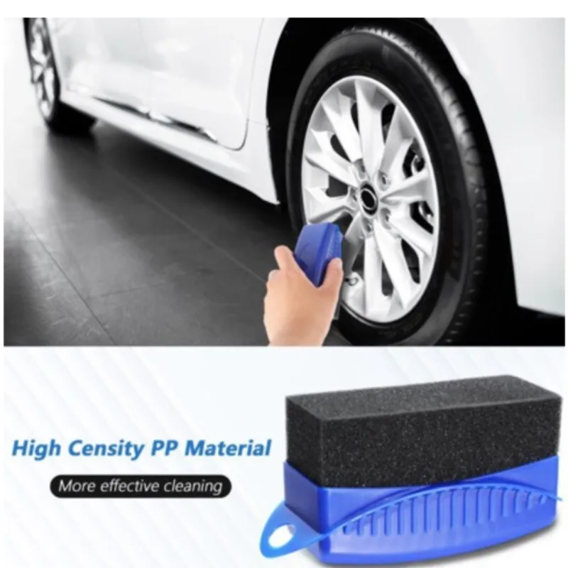 Car Wheel Polishing Waxing Curved Tire Sponge Brush With Cover Tire Clean Contour Dressing Applicator Pads for Car Accessories