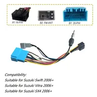 Cable adaptador de corriente con enchufe ISO para Radio de coche, Cable de arnés de cableado de Radio de coche Android de 16 pines a 20 pines para Suzuki Vitara Swift SX4 2006+
