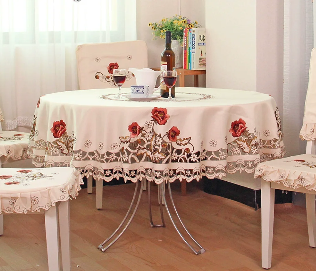 European style light luxury hollowed out embroidered , table flag, fabric dining table cloth, chair cushion, coffee ta