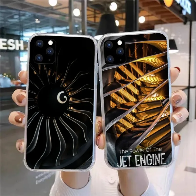 Airplane Jet Engine Smart Phone Case for Huawei P50 P40 P30 Pro Mate 40 30 Pro Nova 8 8i Y7P Honor Clear Phone Cover Funda