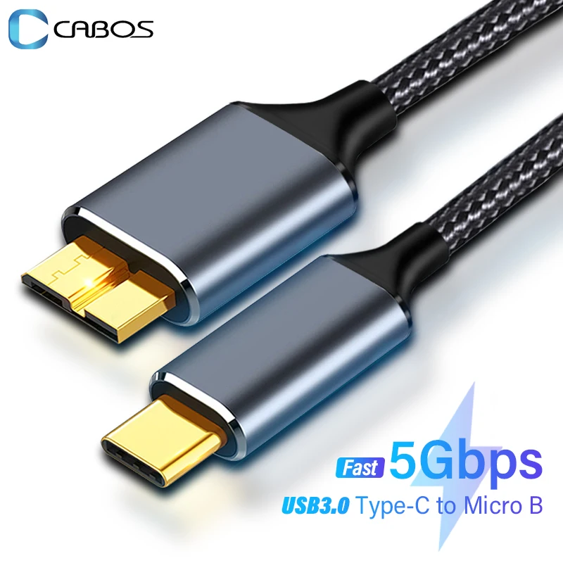 Typ C do Micro B USB3.0 kabel dysk twardy 5Gbps szybki kabel do komputera Laptop dysk zewnętrzny SSD kamera HDD