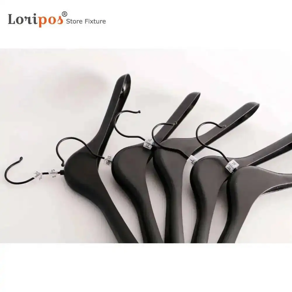 100 قطعة شماعات ملابس مربعة علامة XS S M L XL 2XL أحجام شماعات قضيب للملابس ترميز اللون الأسود