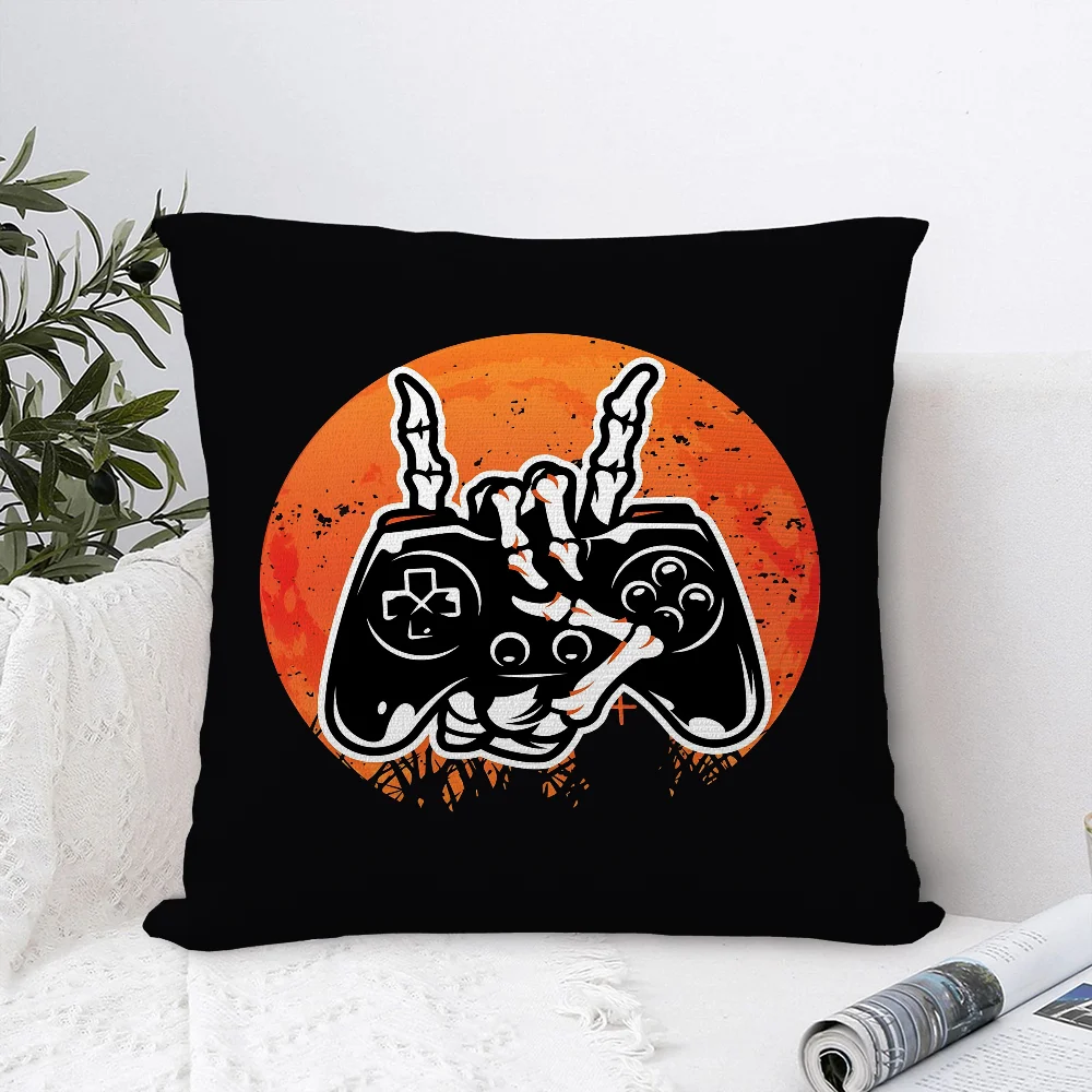 Funda de almohada Gamer Forever, funda de almohada suave de tela de felpa, funda de cojín con estampado de doble cara, regalos para el hogar