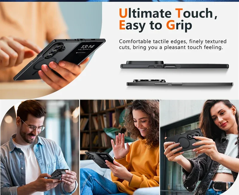 UYUXIO Magnetische Handyhülle für Samsung Galaxy Z Fold 7 8 Ultra, kabellose Ladehüllen, durchscheinende, schlanke Schutzhülle mit Magnet. – Detail 4