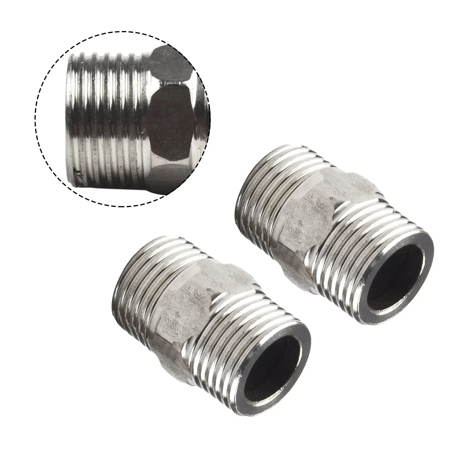 2Pcs 1/2in To 1/2in Shower Hose Extension Pipe Universal- Hose Extender For DIY Showers/RVs/outdoor Showers Bathrooms Fittings