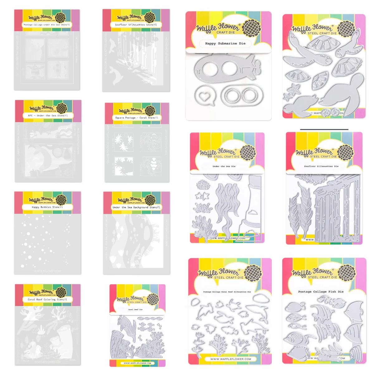 

May 2026 Square Postage Coral Fish Stencils Metal Cutting Dies Nesting Postage Die Cuts Stamps DIY Scrapbooking Embossing Decor