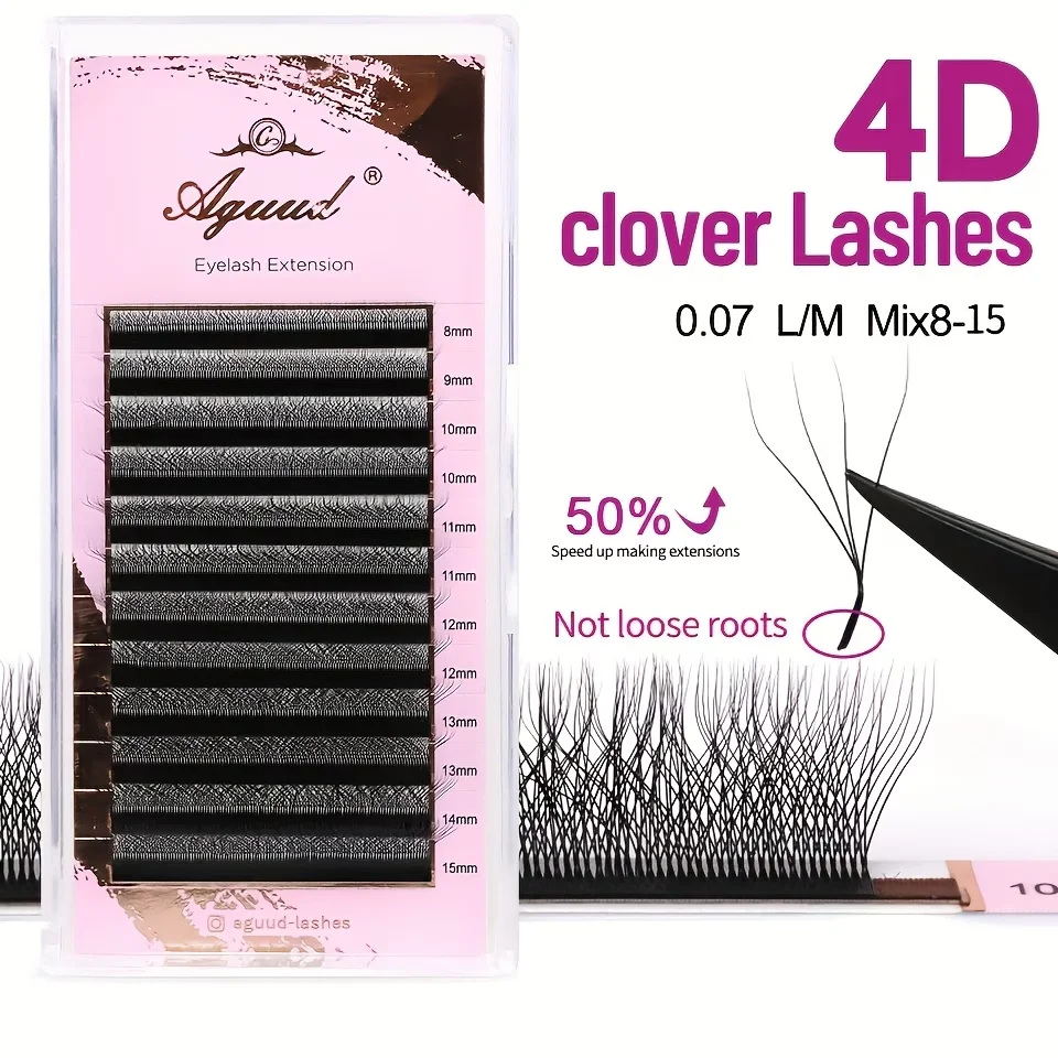 AGUUD C/D/L/M 3D 4D 5D W Shape Premade Fans Eyelash Extensions Automatic Flowering Natural Soft Individual Lashes Makeup Cilia