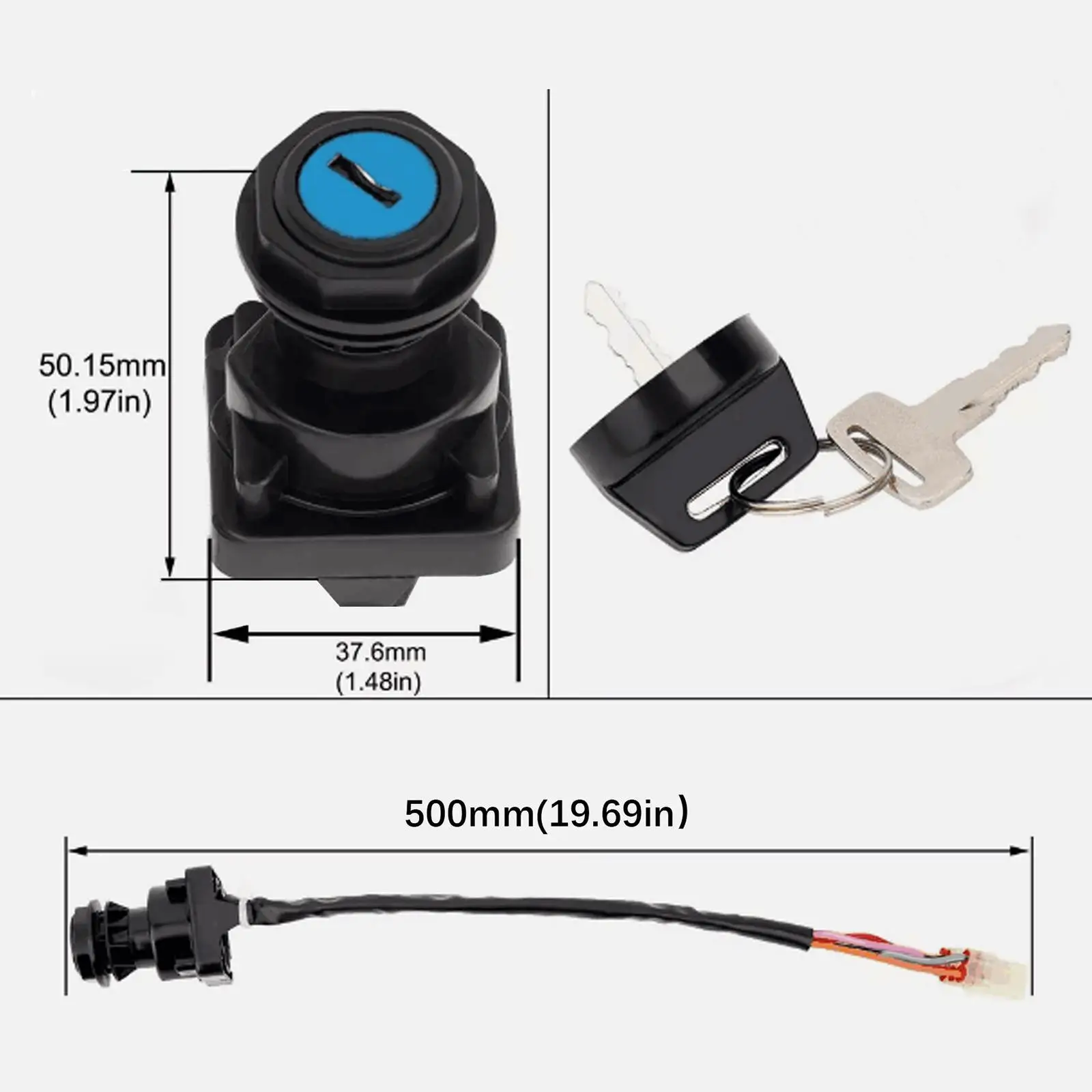 Sturdy ATV Ignition Key Switch Replacement High Performance Part for Suzuki King Quad 750 LTA750