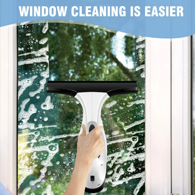 Cordless Window Cleaner 150ml Water Tank Rechargeable Window Cleaner Efficient Window Washer for Home and Car EU Plug-ABLA