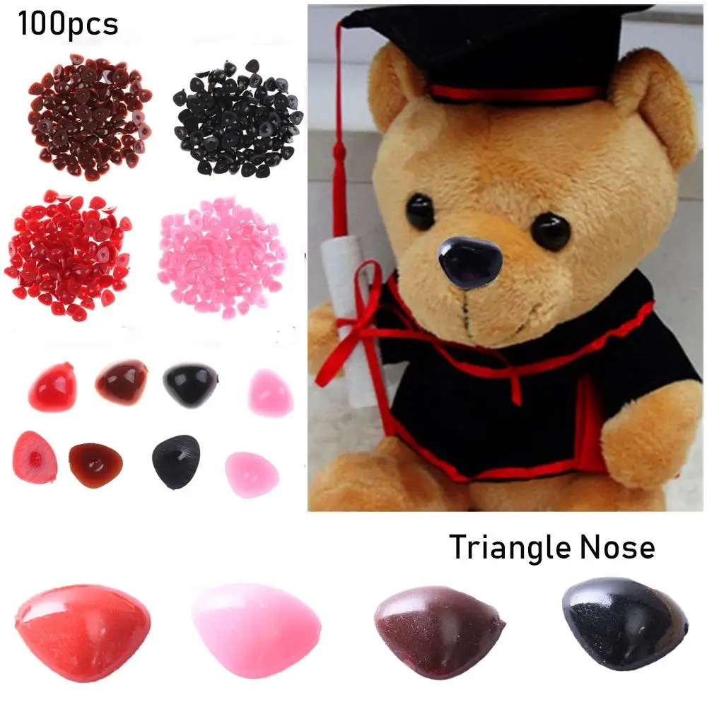

100pcs Craft Bear Buttons Toys Safety Parts Doll Noses Dolls Accessories Triangle Nose