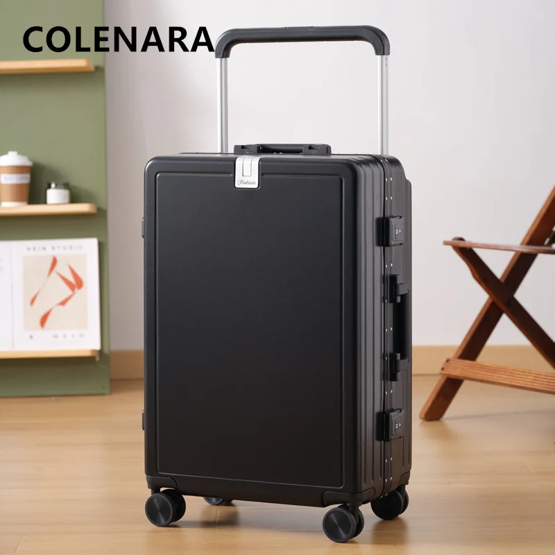 

Чемодан COLENARA из АБС-пластика + ПК, новый женский посадочный бокс, чемодан на колесиках с алюминиевой рамой, 20 дюймов, 22 дюйма, 24 дюйма, 26 дюймов, большой вместительный чемодан на колесиках