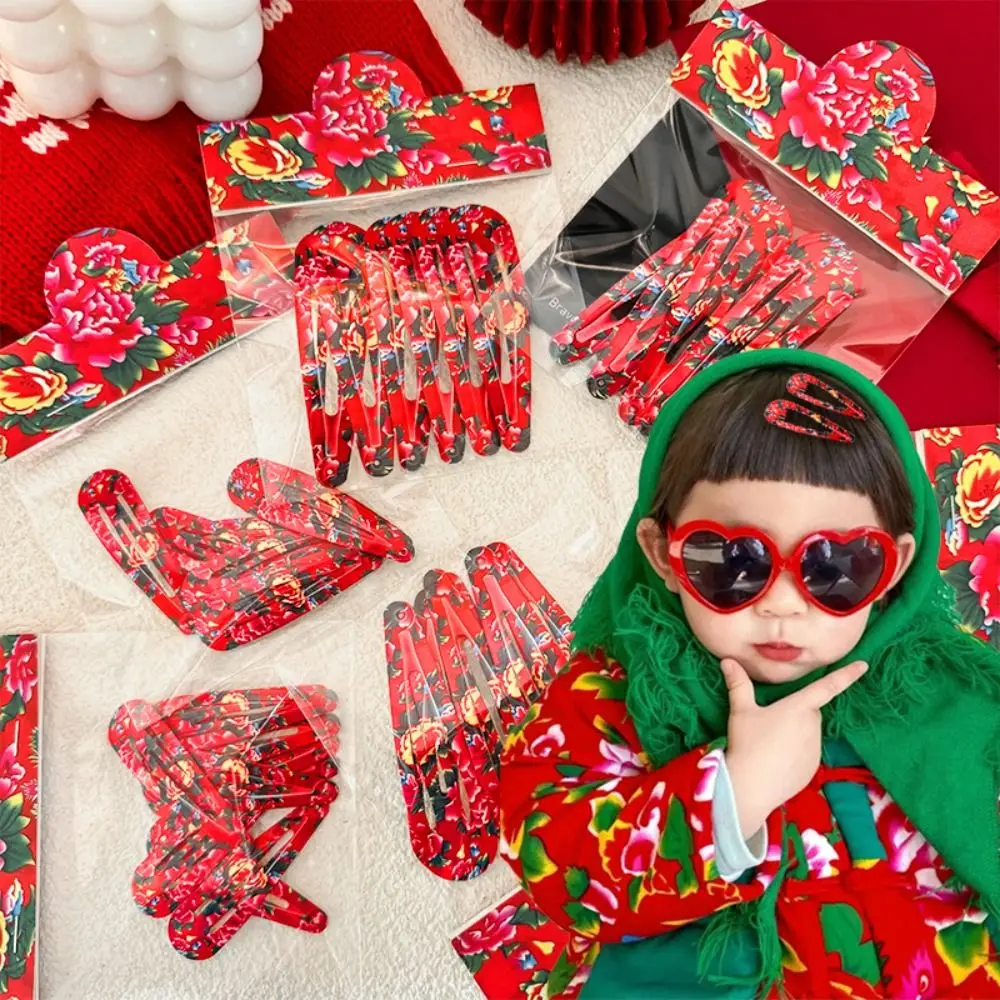 Chinese Style Big Flower Hair Clip Water Drop Shape Bang Clip Vintage Hair Clip Hairpin Hair Accessories Children Hairpin