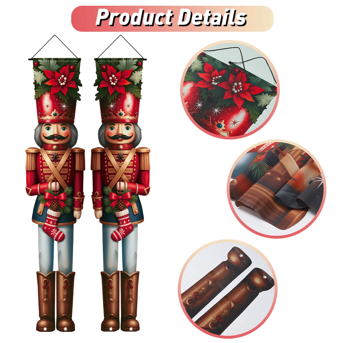 Christmas Nutcracker Door Banner Merry Christmas Decoration for Home 2025 Xmas Door Decor Navidad Notal Noel Ornament New Year