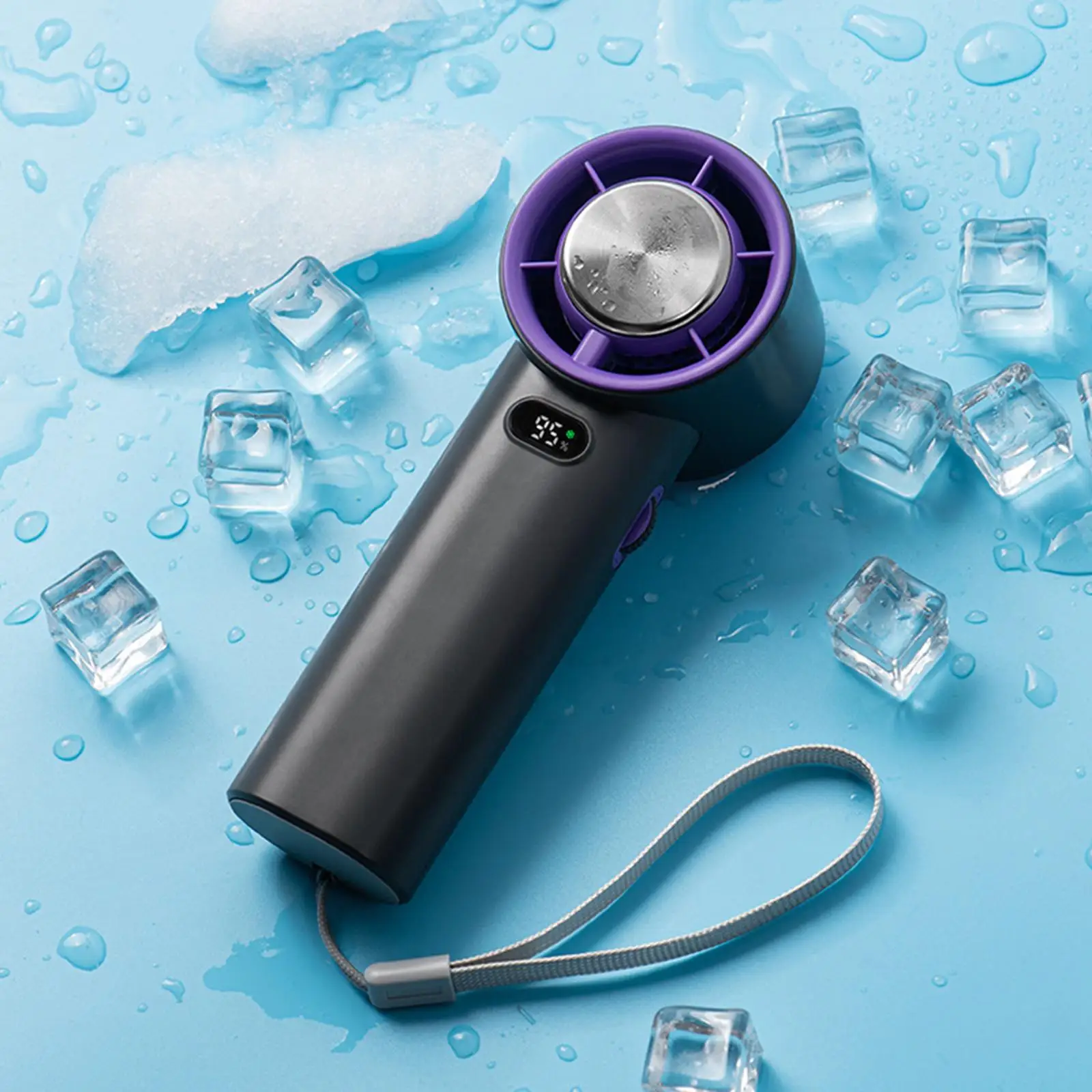 Ventilador de mano recargable por USB, dispositivo portátil con pantalla Digital de 3600mAh, Mini USB para oficina, maquillaje, escuela y Camping