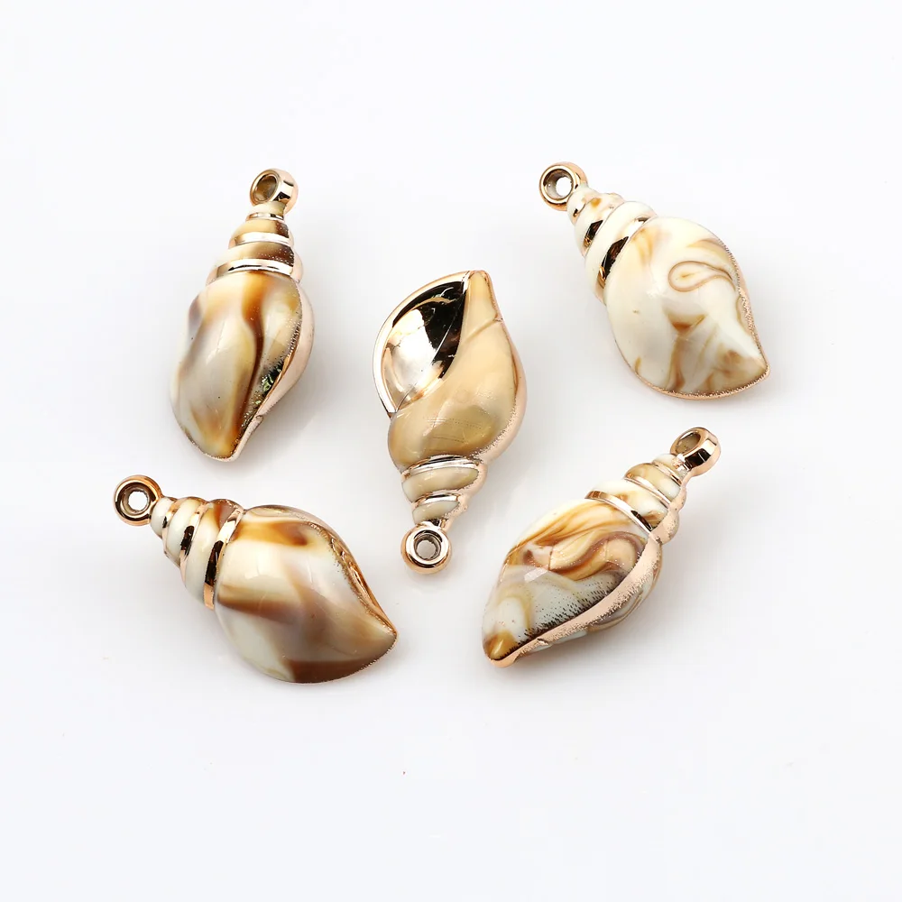 Shell Conch Shape Acrylic Pendant Beads Loose Beads For Jewelry Making Diy Handmade Keychain Earrings Necklace Bracelet Supplies