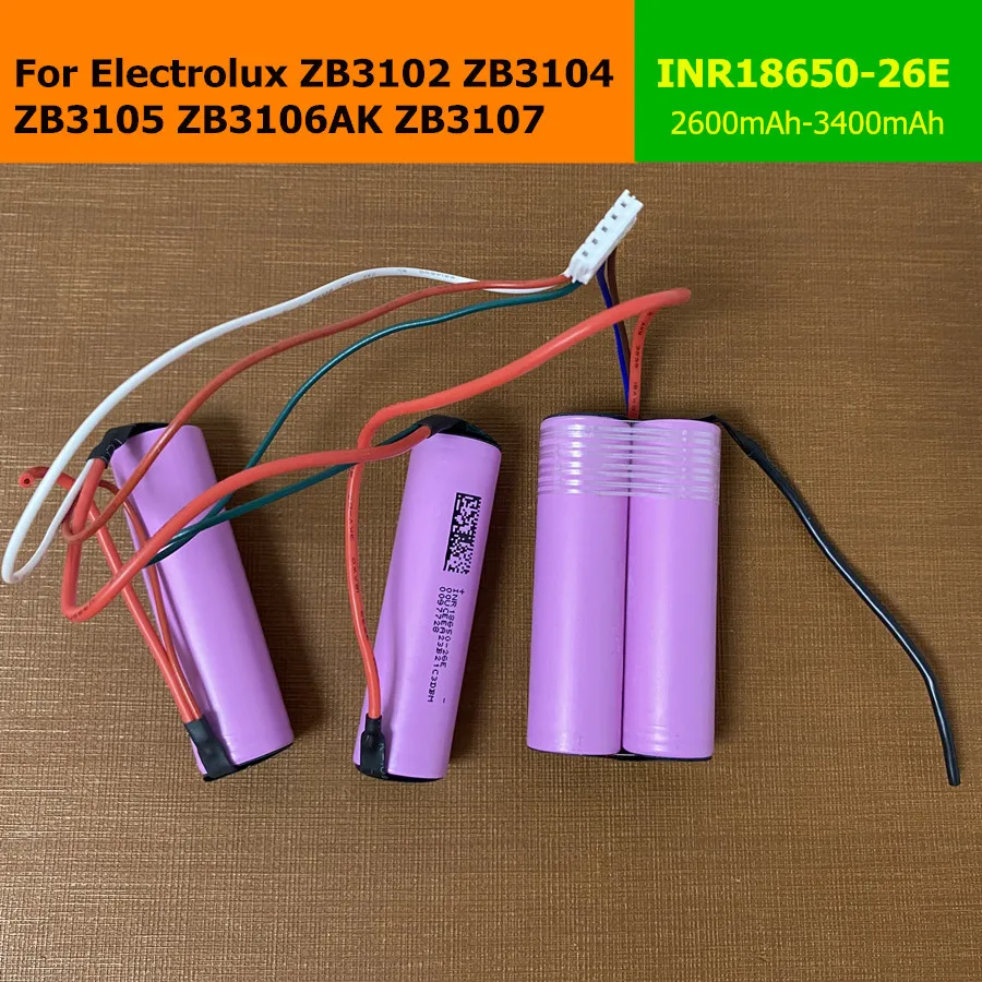 

New 14.4V 3400mAh/2600mAh Li-ion Battery Pack For Electrolux ZB3102 ZB3104 ZB3105 ZB3106AK ZB3107 Robot Vacuum Cleaner With Plug