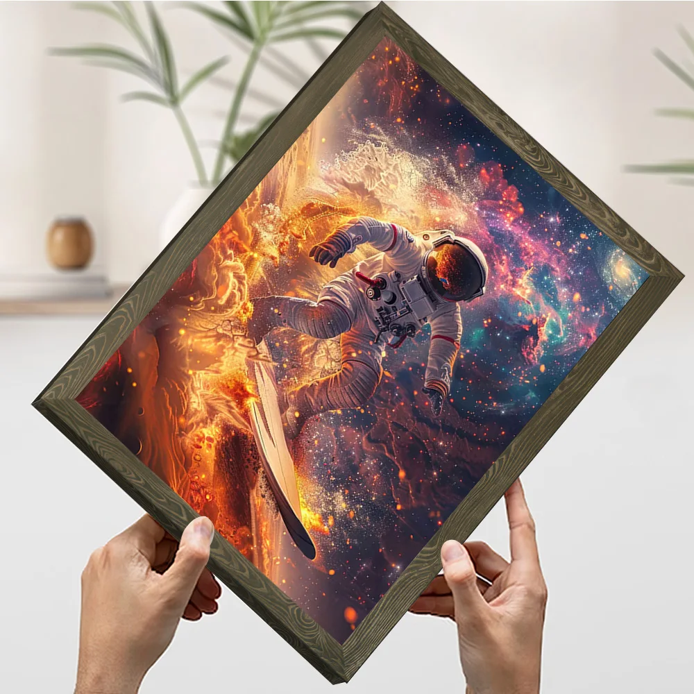 رائد الفضاء الفضاء تصفح المشارك تخصيص مطبوعة حائط لوح رسم الفن هدية للحمام ديكور غرفة الديكور جدارية المنزل