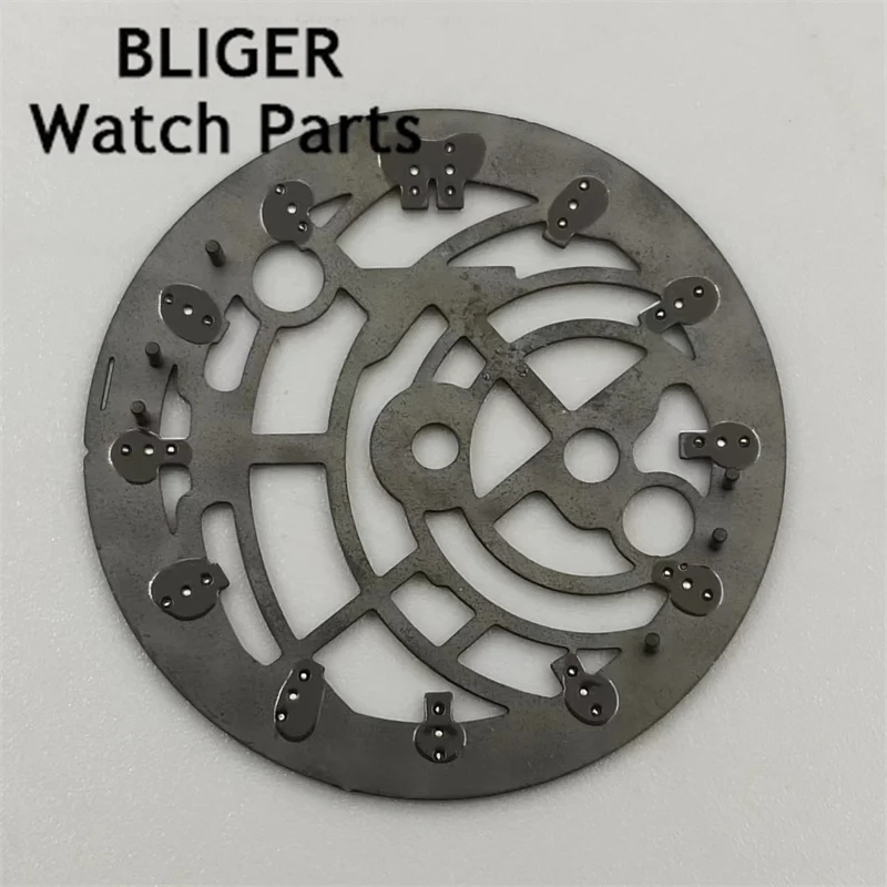 BLIGER 31mm Black watch dial Green luminous dial fit NH70 NH72 movement fit 3 o'clock crown 3.8 o'clock crown 4.5 o'clock crown