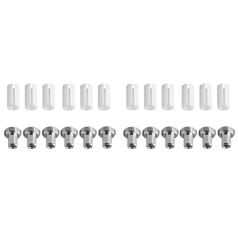 플래시 트렌드 12Pcs 튜브 슬리브 및 광섬유 시각 장애 탐지기 용 12Pcs 금속 헤드 커넥터 어댑터