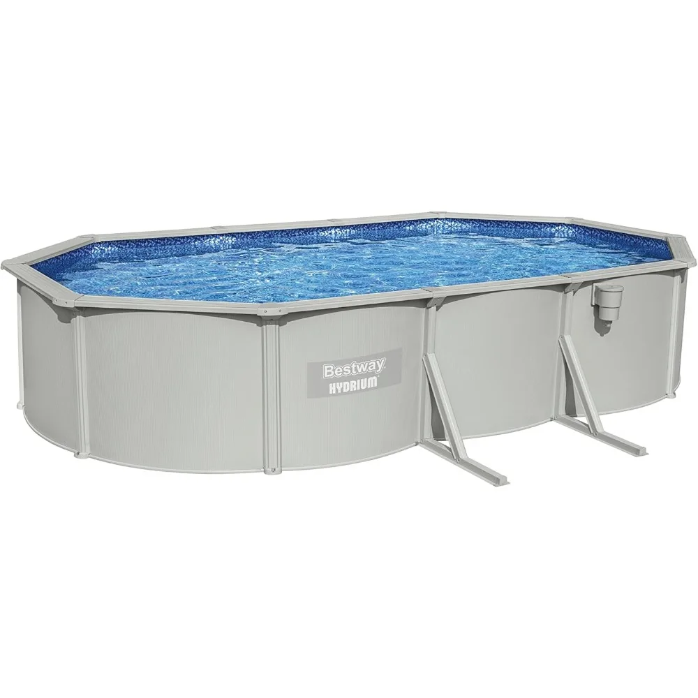 

Hydrium Galvanized Steel Wall Above Ground Pool Set Swimming Pool Includes Sand Filter, Skimmer, Ladder, Ground Cloth, Cover