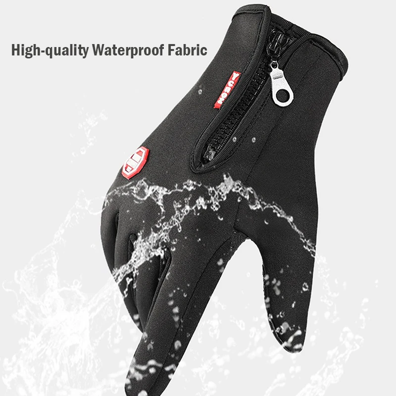 Outdoor Winter Gloves Waterproof Moto Thermal Fleece Lined Resistant Touch Screen Non-slip Motorbike Riding