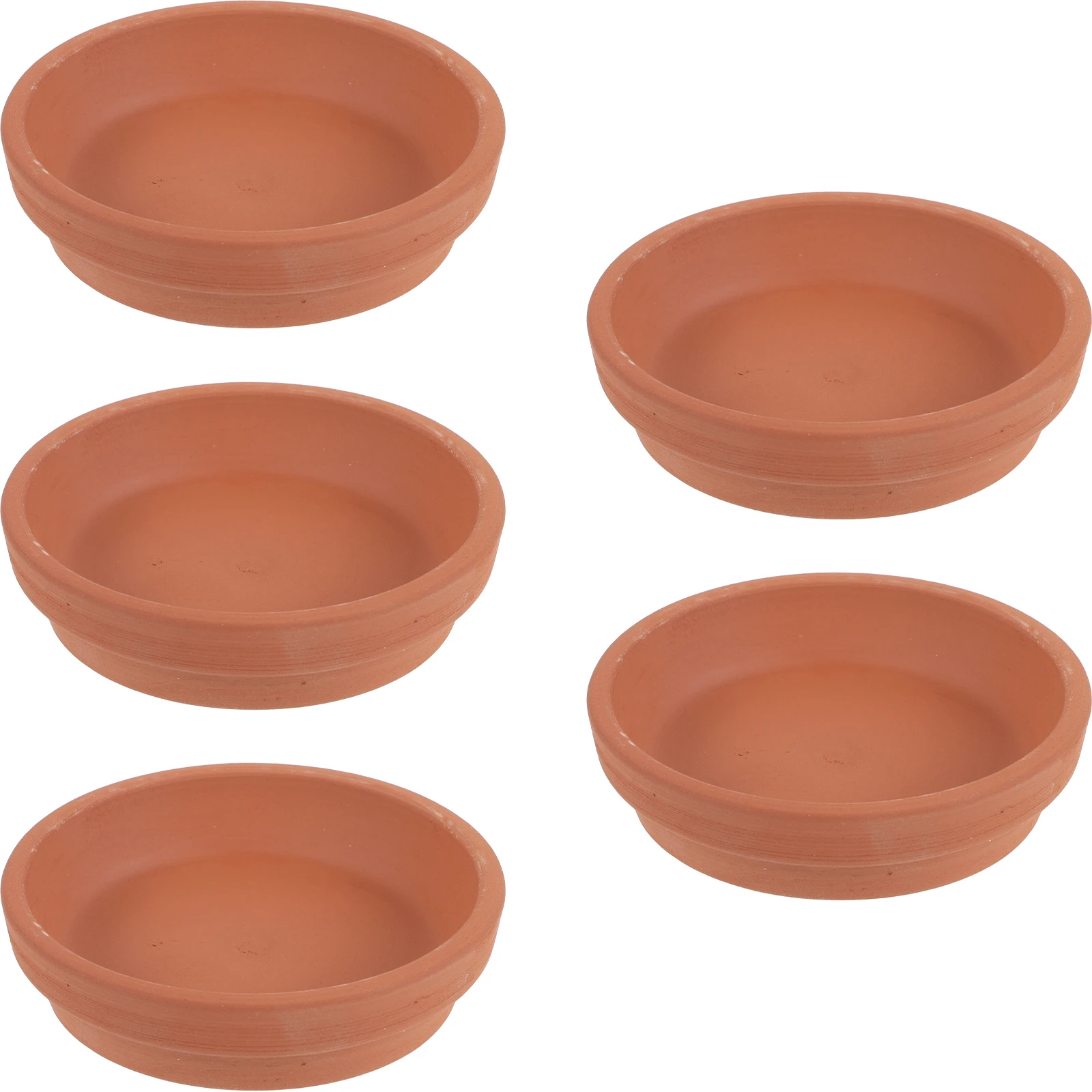 

5Pcs Red Clay Plant Saucer Pottery Flowerpot Tray Reusable Plant Pot Holder Water Catcher Tray for Indoor Outdoor Gardening