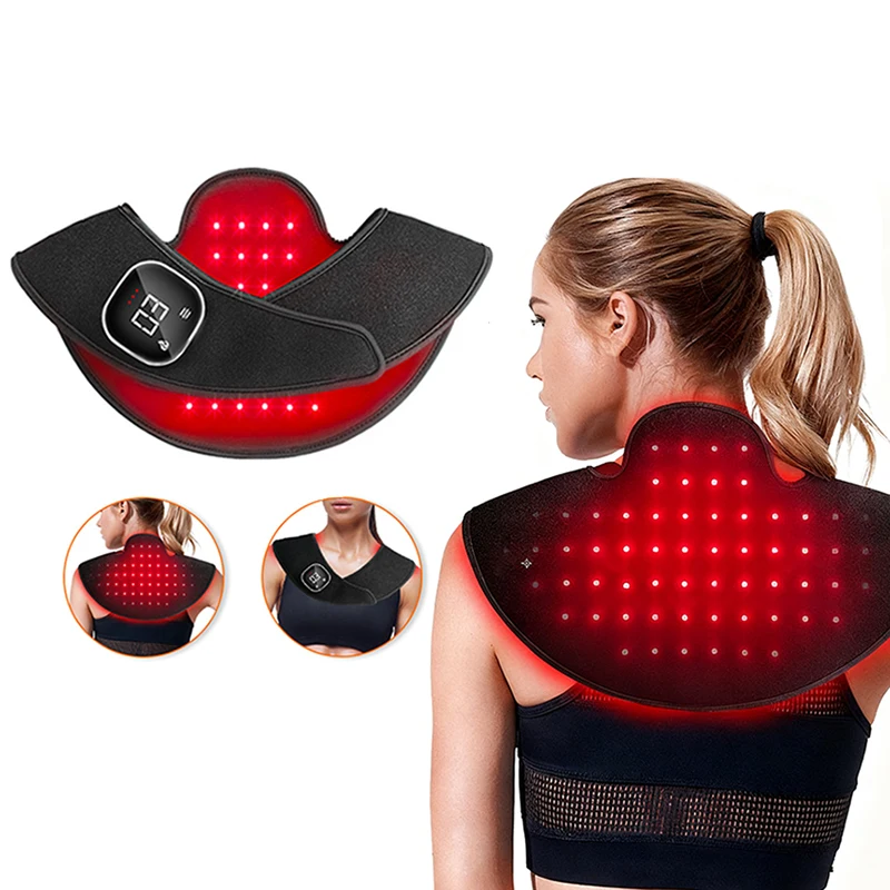 

Electric Neck and Shoulder Vibration Massager Red Light Infrared Therapy Pad for Cervical Vertebra Arthritis Relief Muscle Relax