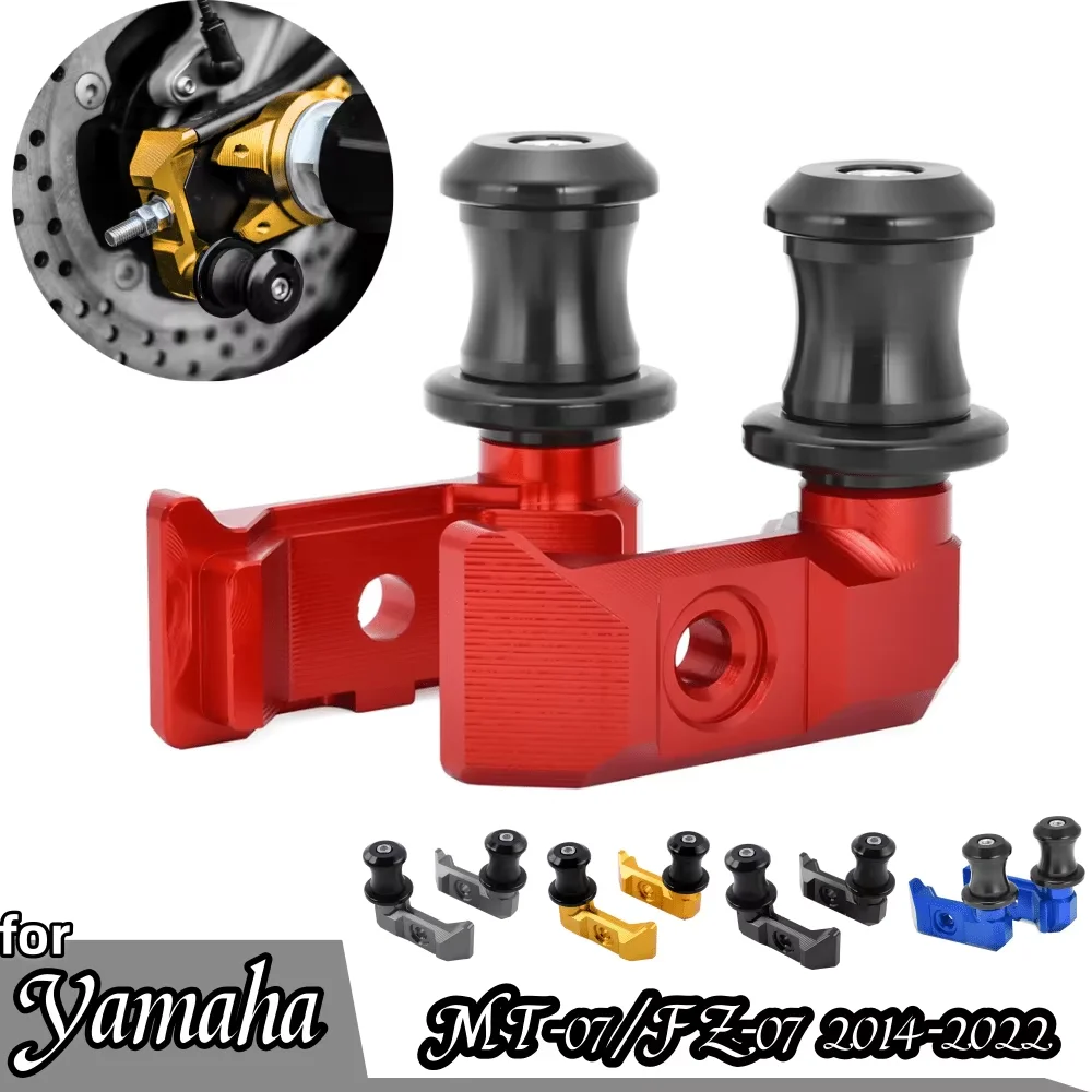 

For 07 MT 07 Rear Wheel Axle Chain Adjuster Slider Swingarm Spool Mount For Yamaha MT-07 FZ-07 2015-2024 MT07 FZ07 Paddock Stand